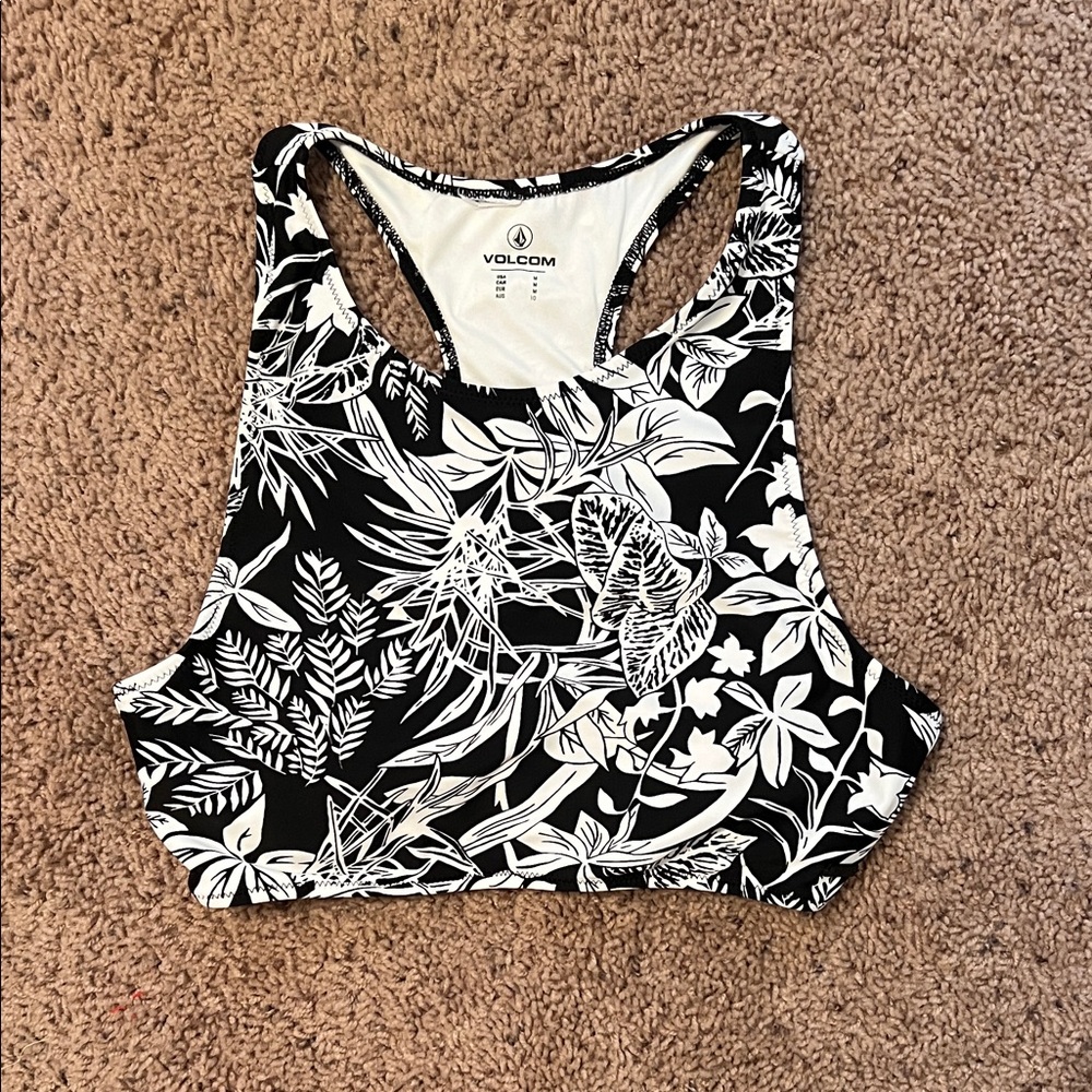 Volcom Monochrome Floral Racerback Swim Top